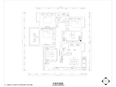 本案為簡約中式風格，材質(zhì)上運用了米黃色仿古磚、墻紙