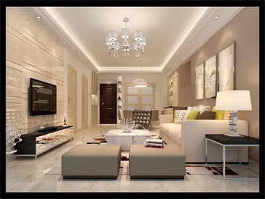设计理念： 步入客厅，迎面而来的就是极具现代感的设