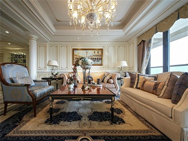 尊贵奢华的客厅u0009设计理念：本案的设计追求深