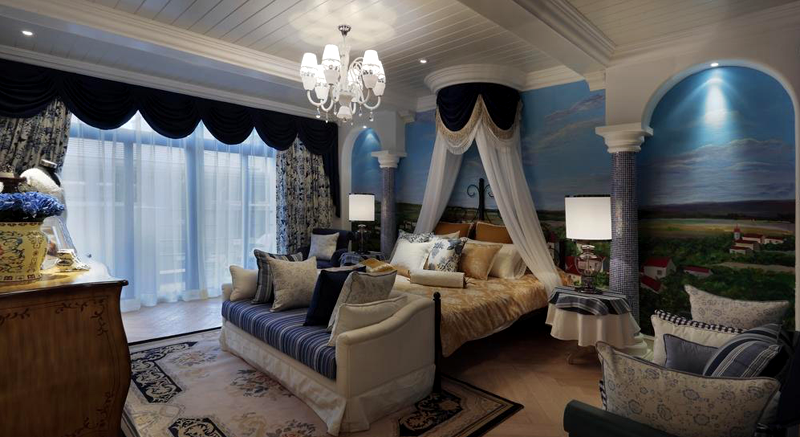 110平地中海风格家装案例图卧室