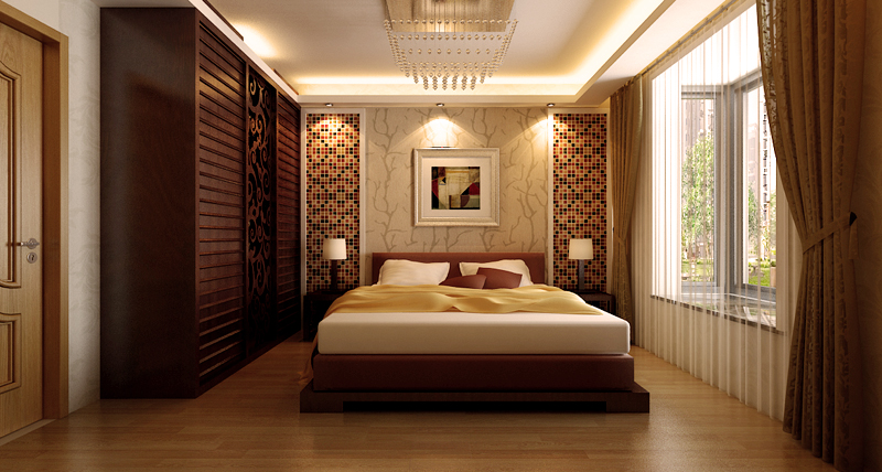 135平中式风格家装案例图卧室