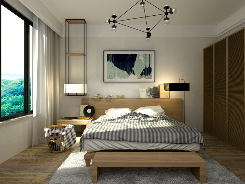 110平现代简约风格家装案例图卧室