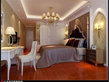 本居室的设计运用白为主色调表现欧式风格。现代欧式风